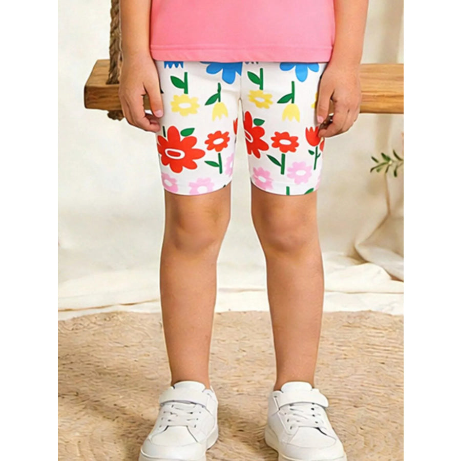 Children’s Floral Print Shorts White / 2Y Apparel and Accessories