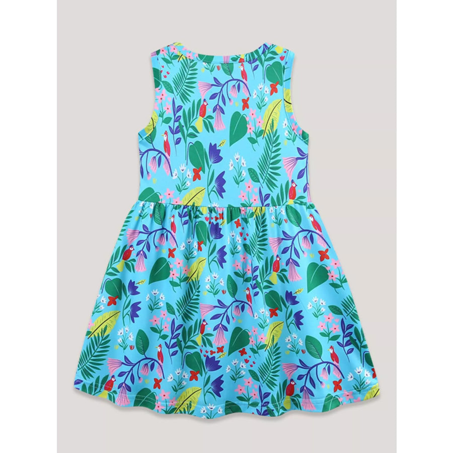 Children’s Floral Print Sleeveless Casual Dress Apparel and Accessories