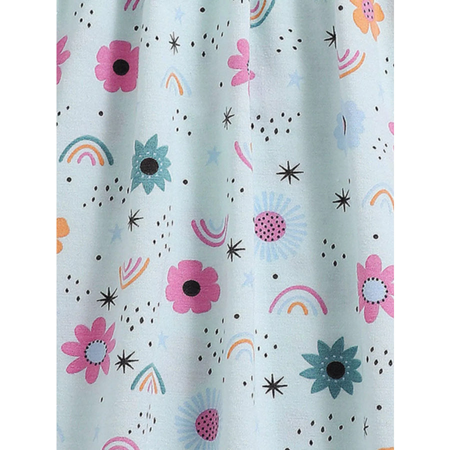 Children’s Floral Print Spaghetti Strap A-Line Dress Apparel and Accessories