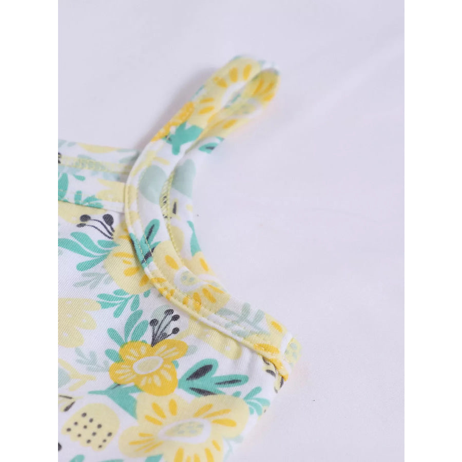 Children’s Floral Print Spaghetti Strap Dress Apparel and Accessories