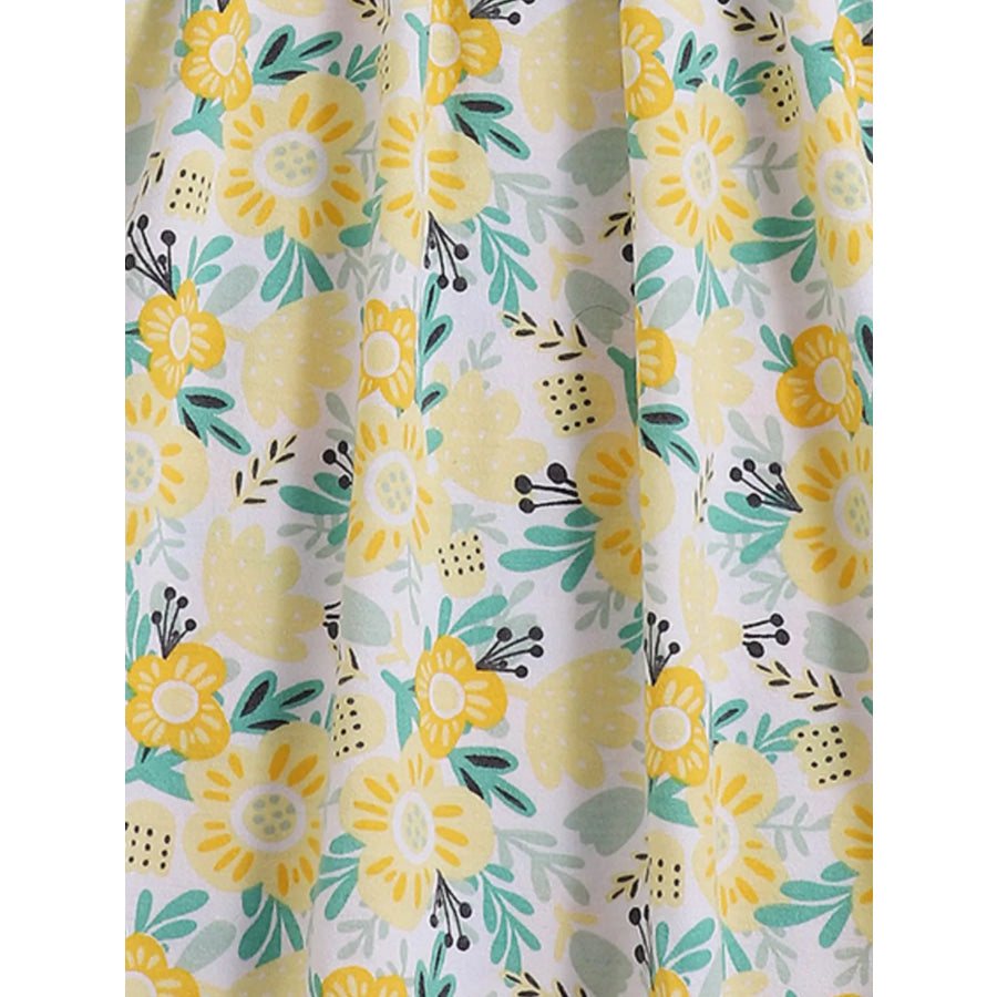 Children’s Floral Print Spaghetti Strap Dress Apparel and Accessories