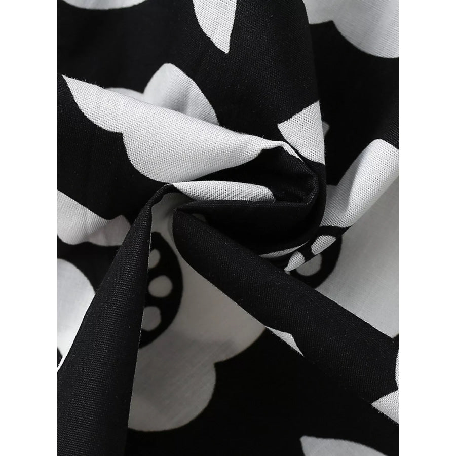 Children’s Floral Print Square Neck Puff Sleeve Dress Apparel and Accessories