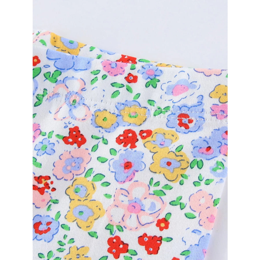 Children’s Floral Print Stretch Leggings Apparel and Accessories