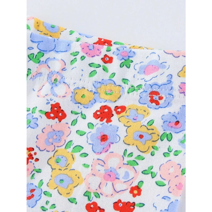 Children’s Floral Print Stretch Leggings Apparel and Accessories