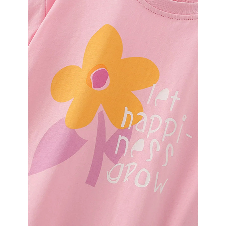 Children’s Floral Print Tee and Shorts Set Apparel and Accessories