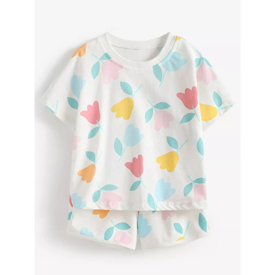 Children’s Floral Print Tee and Shorts Set Apparel and Accessories
