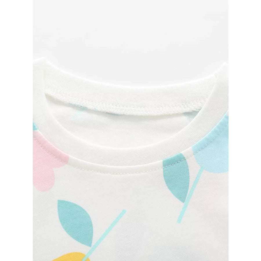 Children’s Floral Print Tee and Shorts Set Apparel and Accessories