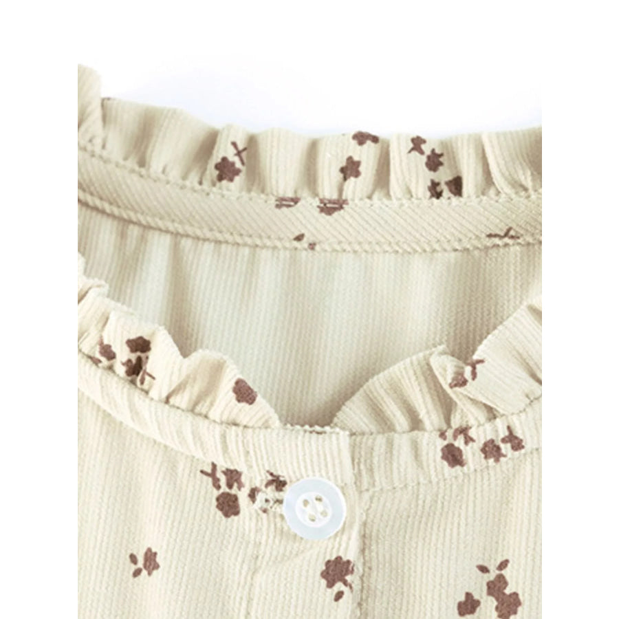 Children’s Floral Print Tiered Long Sleeve Dress Apparel and Accessories