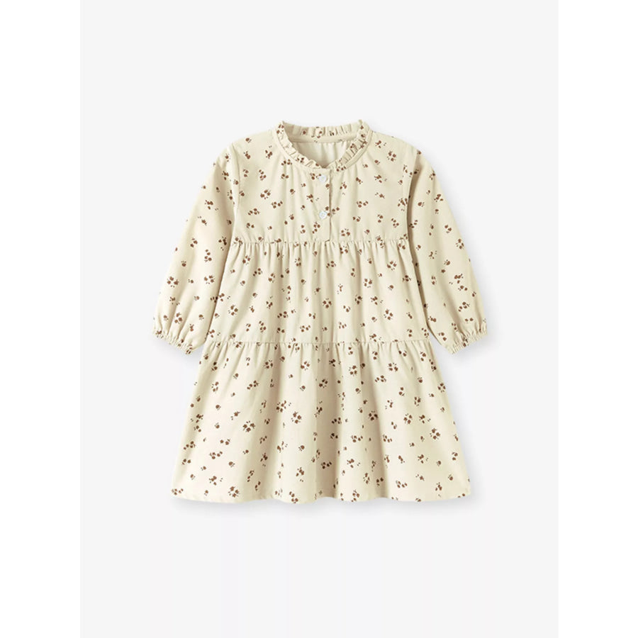 Children’s Floral Print Tiered Long Sleeve Dress Apparel and Accessories