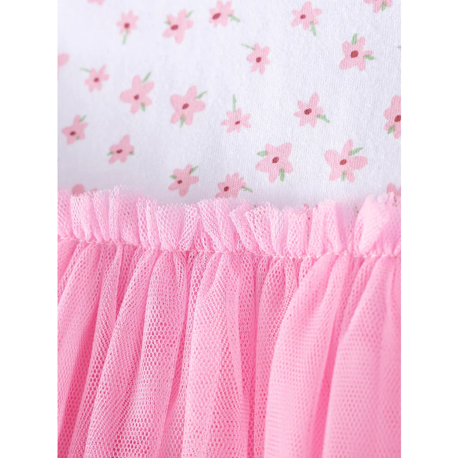 Children’s Floral Print Tulle Dress Apparel and Accessories