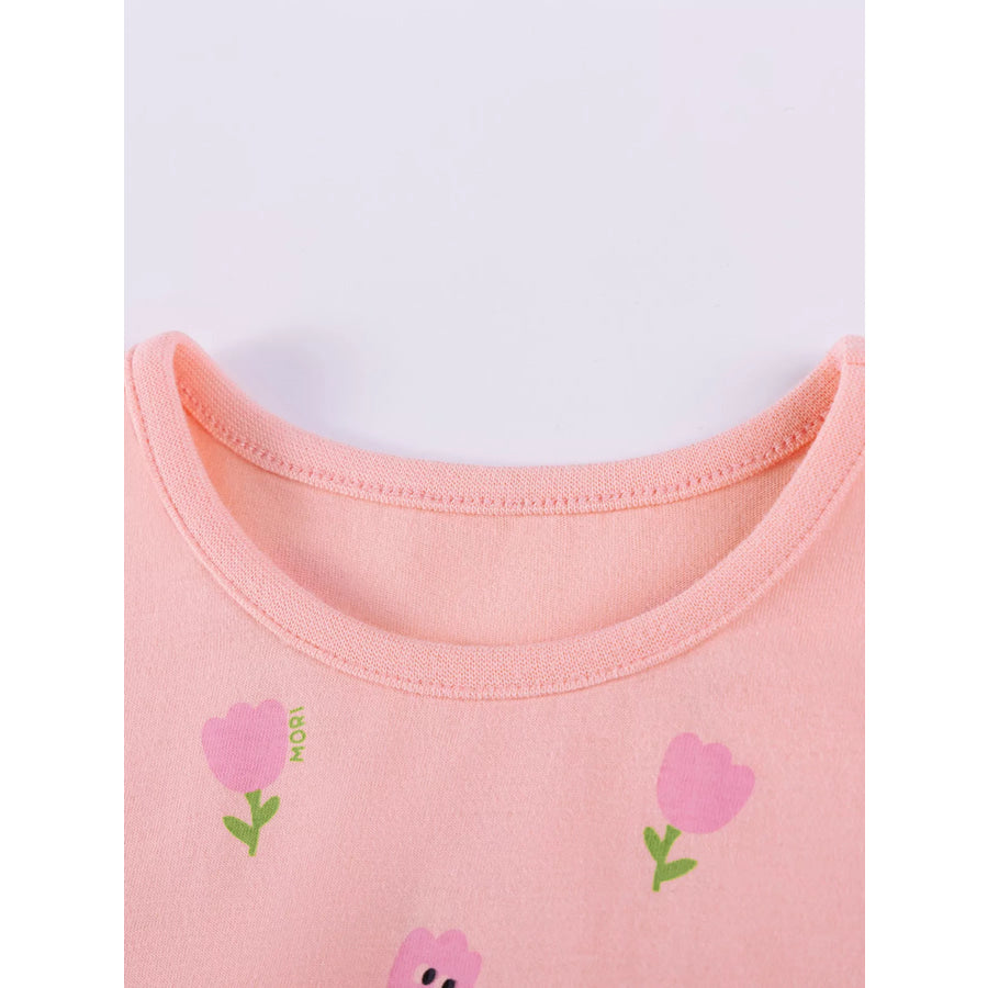Children’s Floral Print Tulle Layered Dress Apparel and Accessories