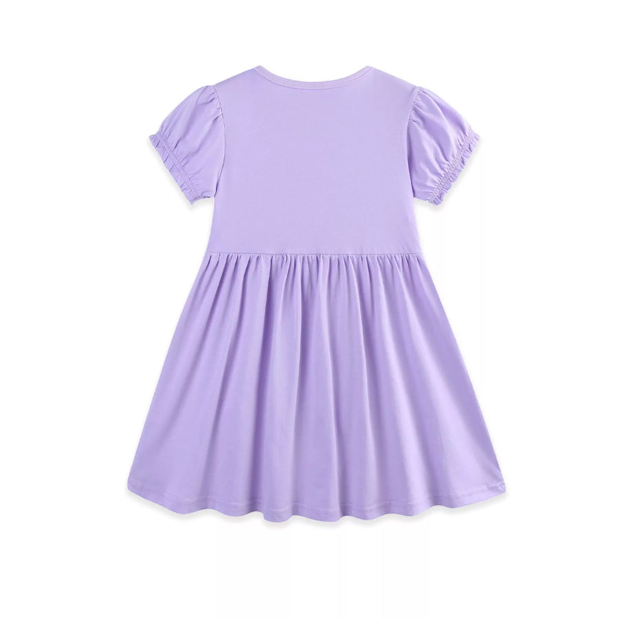 Children’s Floral Puff Sleeve Casual Dress Apparel and Accessories