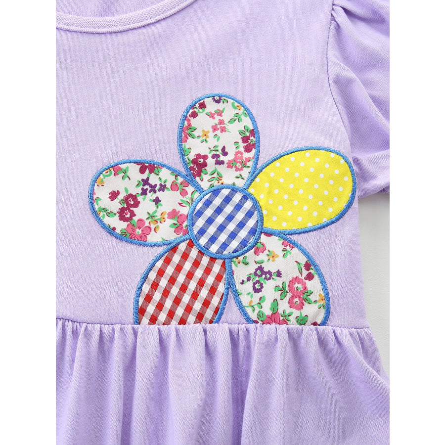 Children’s Floral Puff Sleeve Casual Dress Apparel and Accessories