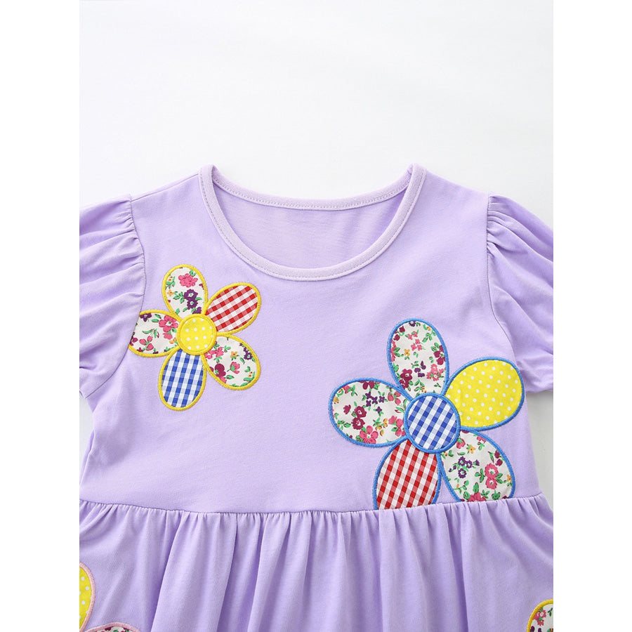 Children’s Floral Puff Sleeve Casual Dress Apparel and Accessories