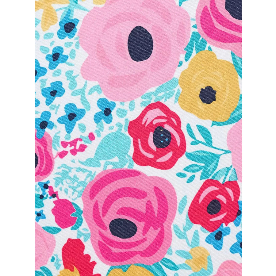 Children’s Floral Round Neck Tee and Shorts Set Apparel and Accessories