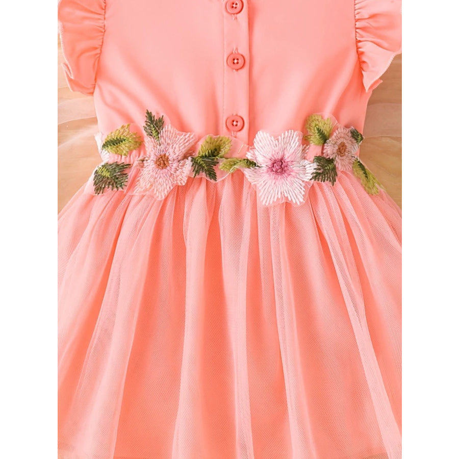 Children’s Floral Ruffle Sleeve Dress Apparel and Accessories