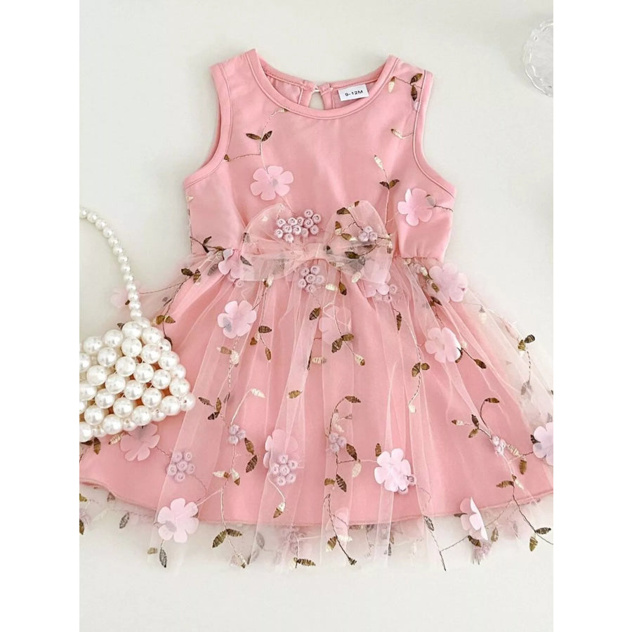 Children’s Floral Sleeveless Tulle Dress Apparel and Accessories
