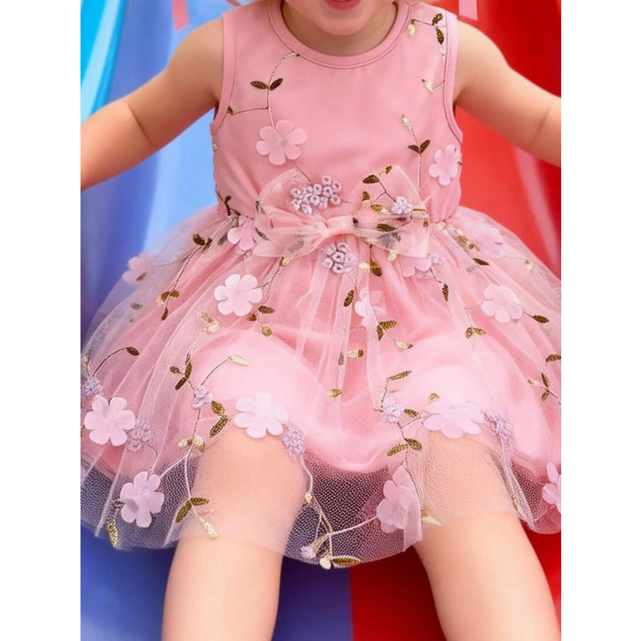 Children’s Floral Sleeveless Tulle Dress Apparel and Accessories