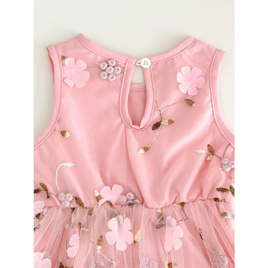 Children’s Floral Sleeveless Tulle Dress Apparel and Accessories