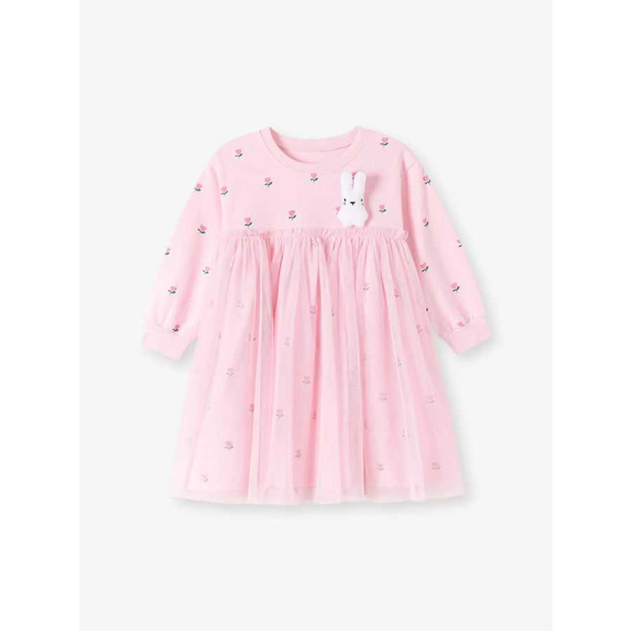 Children’s Floral Tulle Dress with Bunny Applique Apparel and Accessories