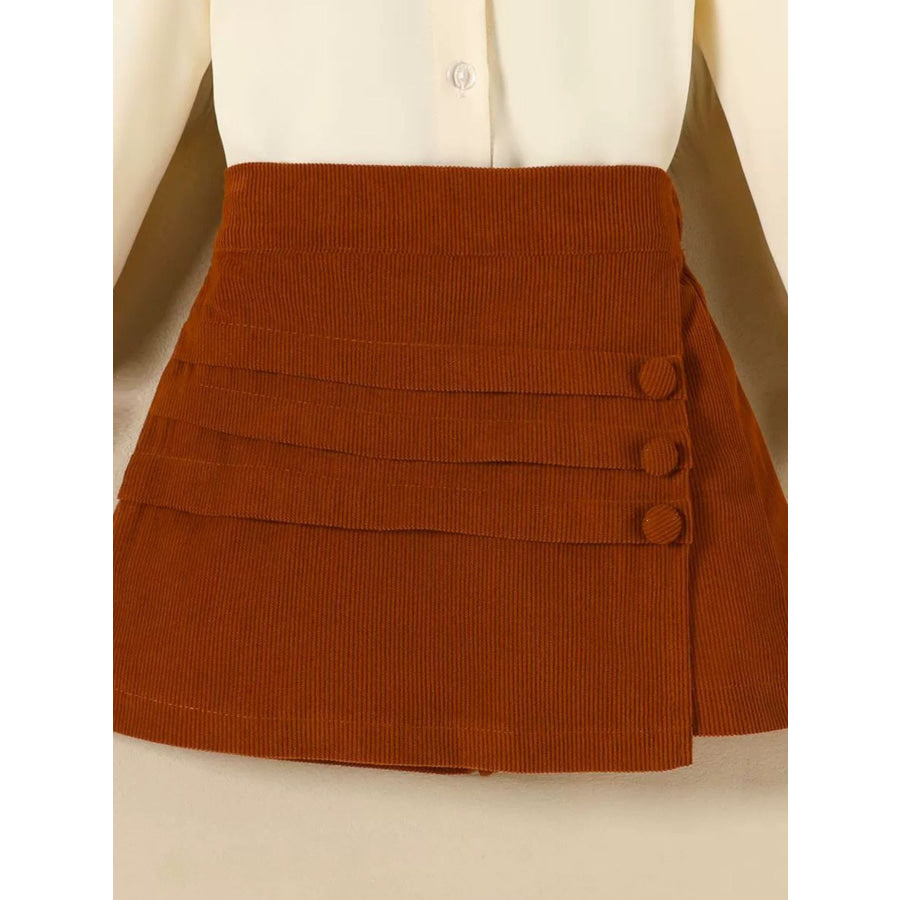 Children’s Flounce Sleeve Shirt and Skort Set Apparel and Accessories