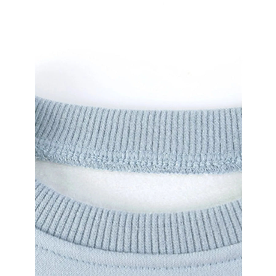 Children’s Flower Applique Round Neck Sweatshirt Apparel and Accessories