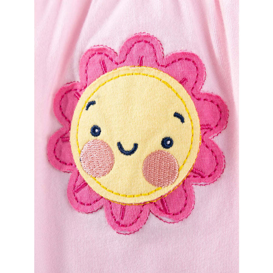 Children’s Flower Appliqué Top & Rainbow Print Capri Set Apparel and Accessories