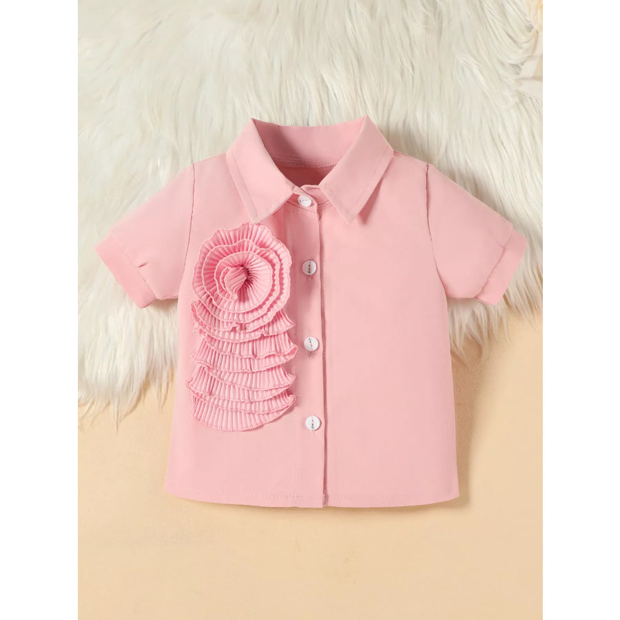 Children’s Flower Decor Shirt & Pleated Skirt Set Apparel and Accessories