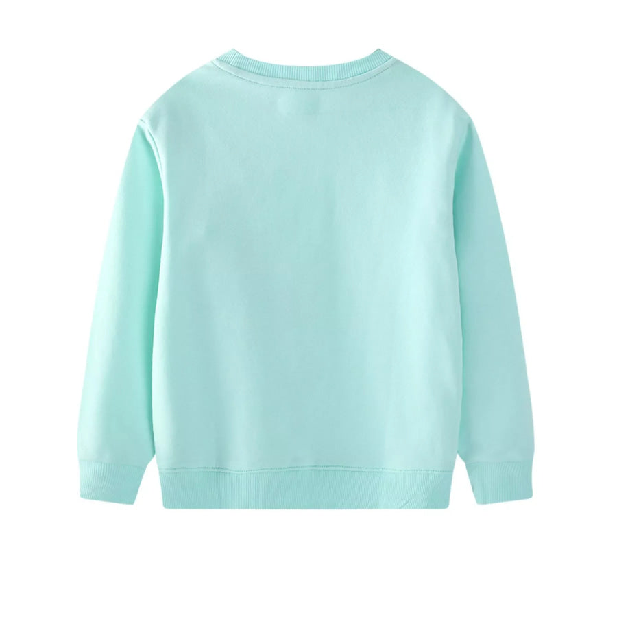 Children’s Flower Embroidered Crew Neck Sweatshirt Apparel and Accessories