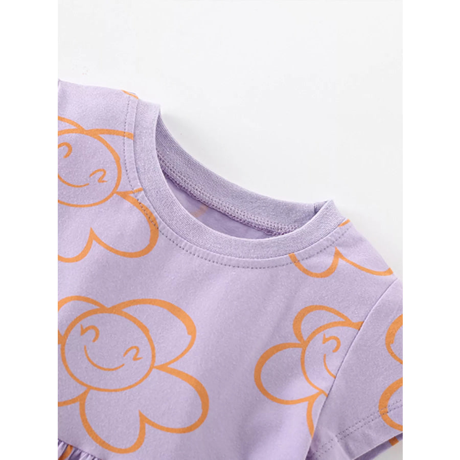 Children’s Flower Print Casual Dress Apparel and Accessories