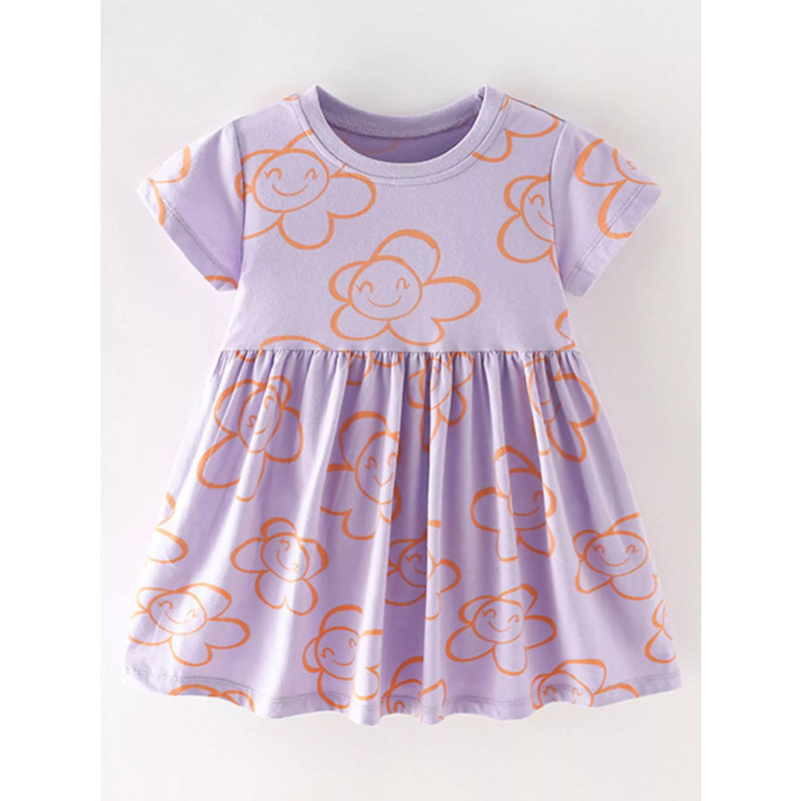 Children’s Flower Print Casual Dress Apparel and Accessories