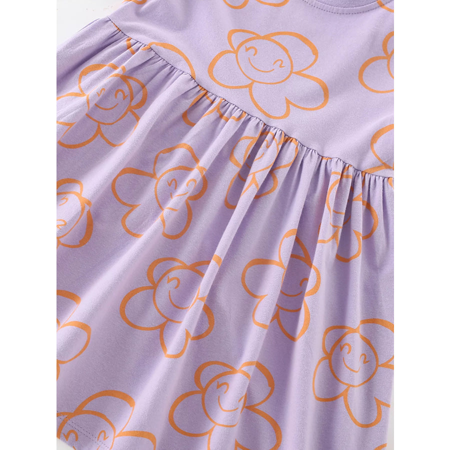 Children’s Flower Print Casual Dress Apparel and Accessories