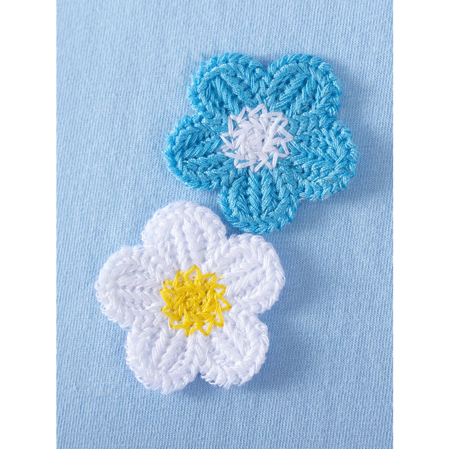 Children’s Flower Round Neck Dress Apparel and Accessories