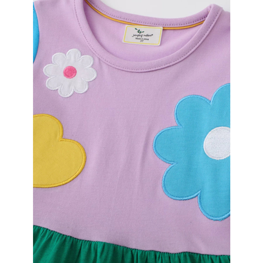Children’s Flower Round Neck Dress Apparel and Accessories