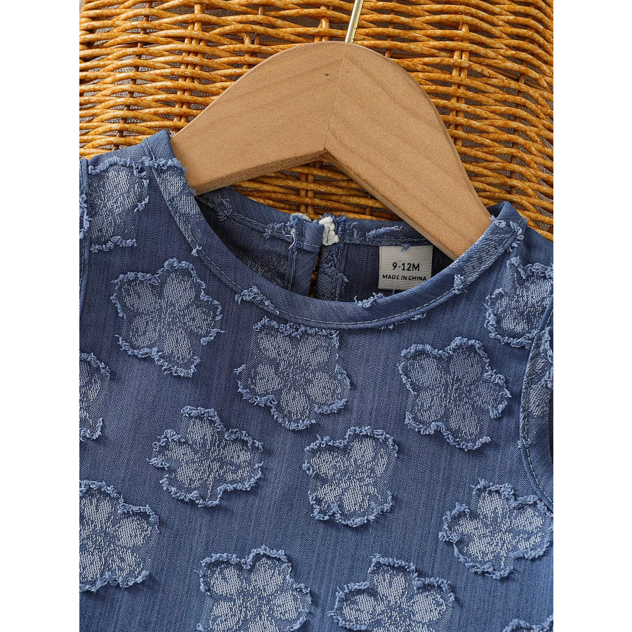 Children’s Flower Round Neck Tank and Pants Set Apparel and Accessories