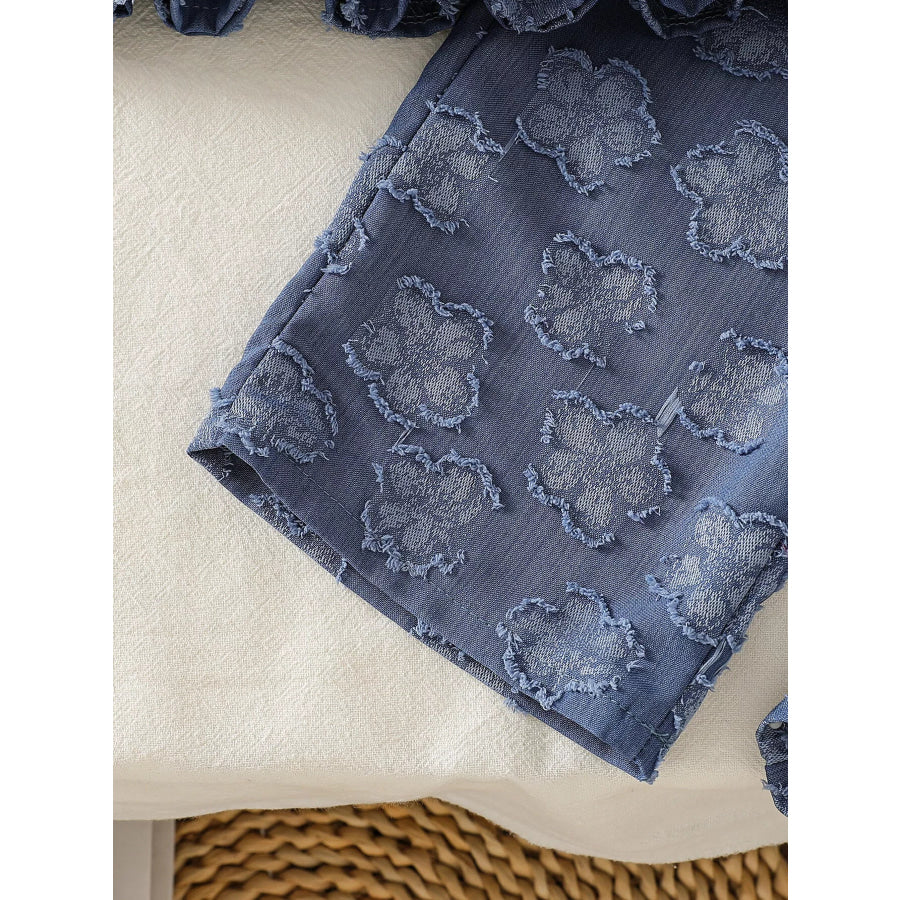 Children’s Flower Round Neck Tank and Pants Set Apparel and Accessories