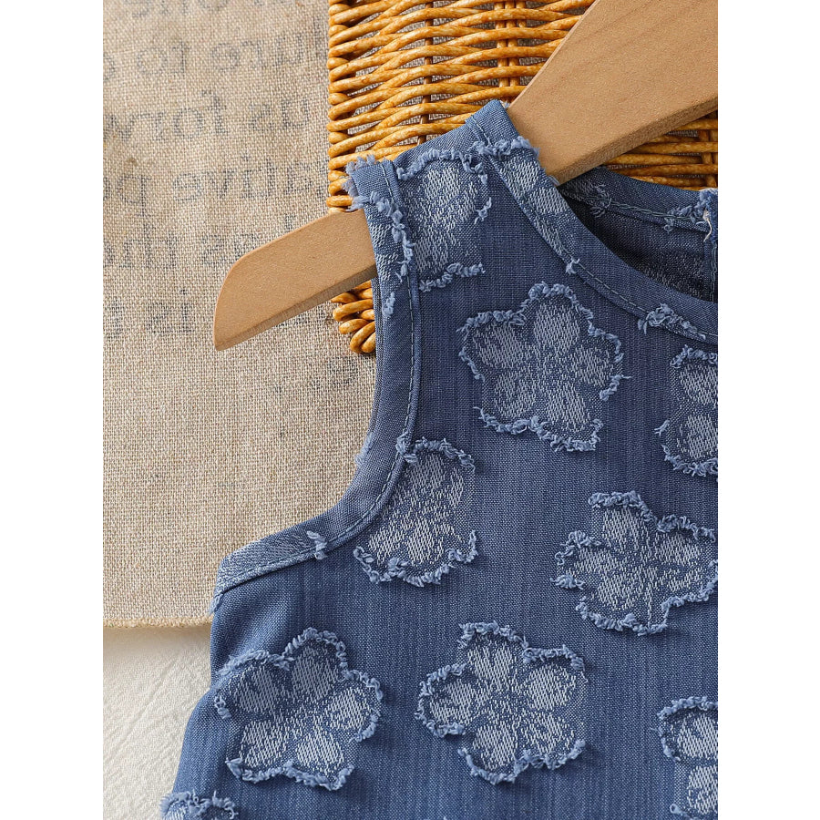 Children’s Flower Round Neck Tank and Pants Set Apparel and Accessories