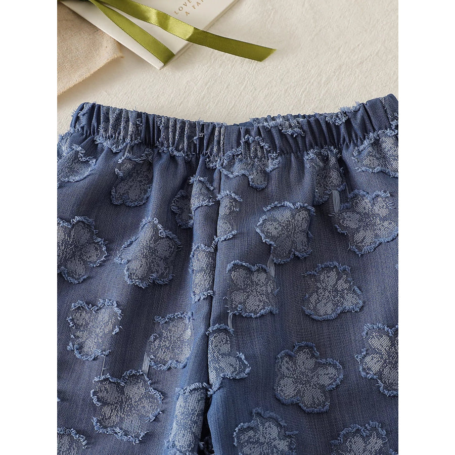 Children’s Flower Round Neck Tank and Pants Set Apparel and Accessories