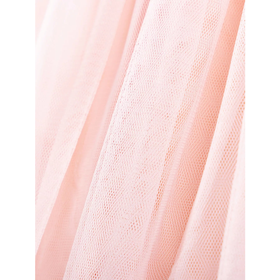 Children’s Flower Round Neck Tulle Dress Apparel and Accessories