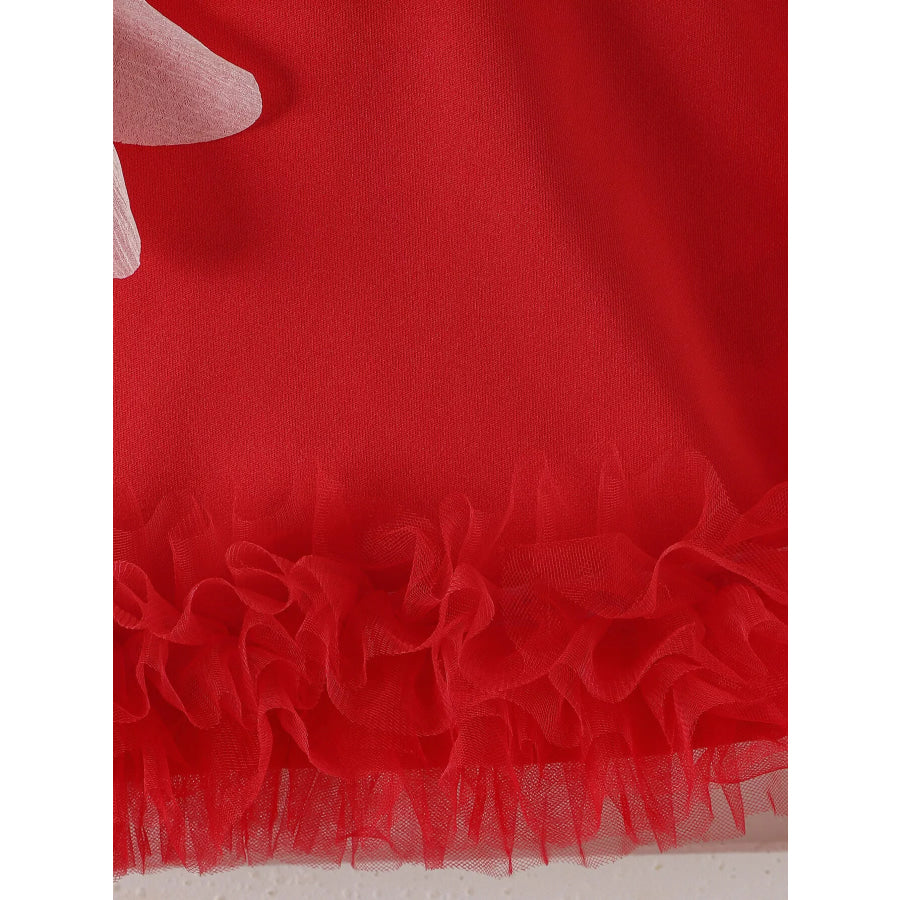 Children’s Flower Sleeveless Round Neck Dress Apparel and Accessories