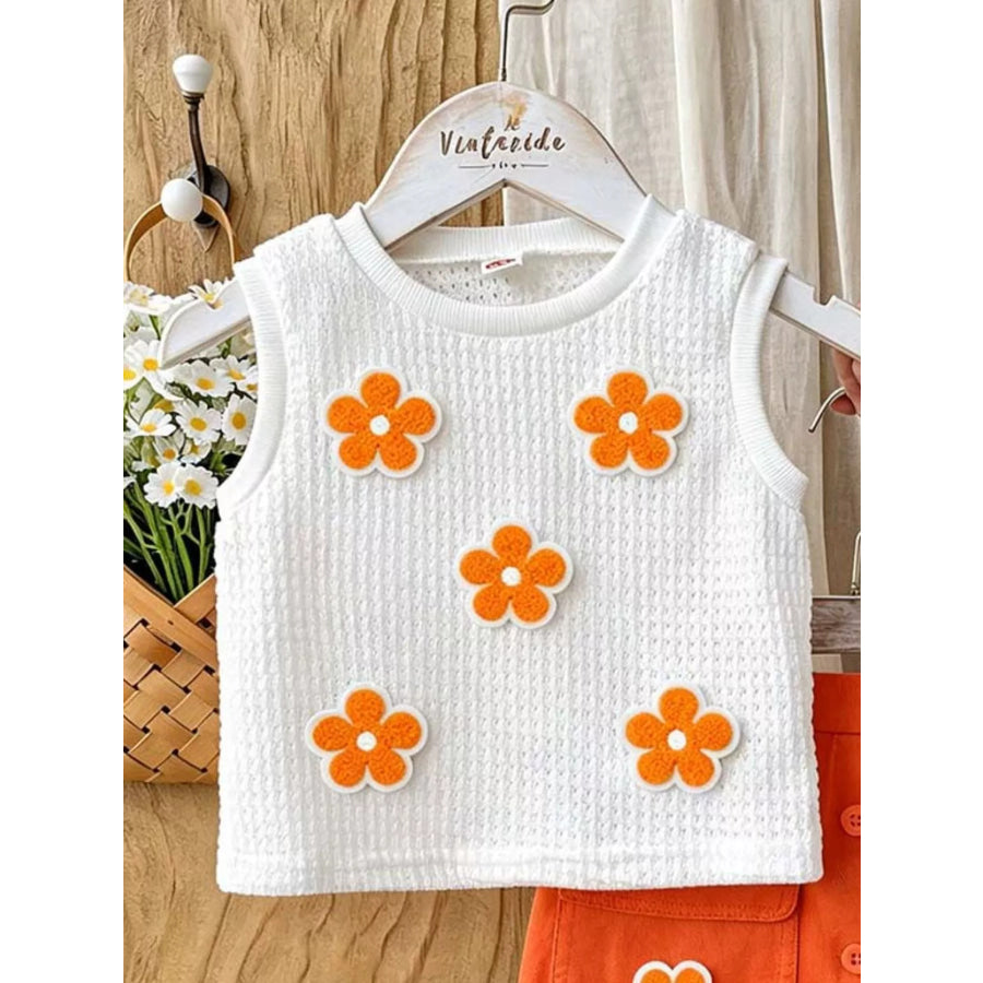 Children’s Flower Sleeveless Top and Skirt Set Apparel and Accessories