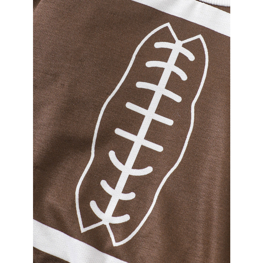 Children’s Football Print Round Neck Top & Pants Set Apparel and Accessories