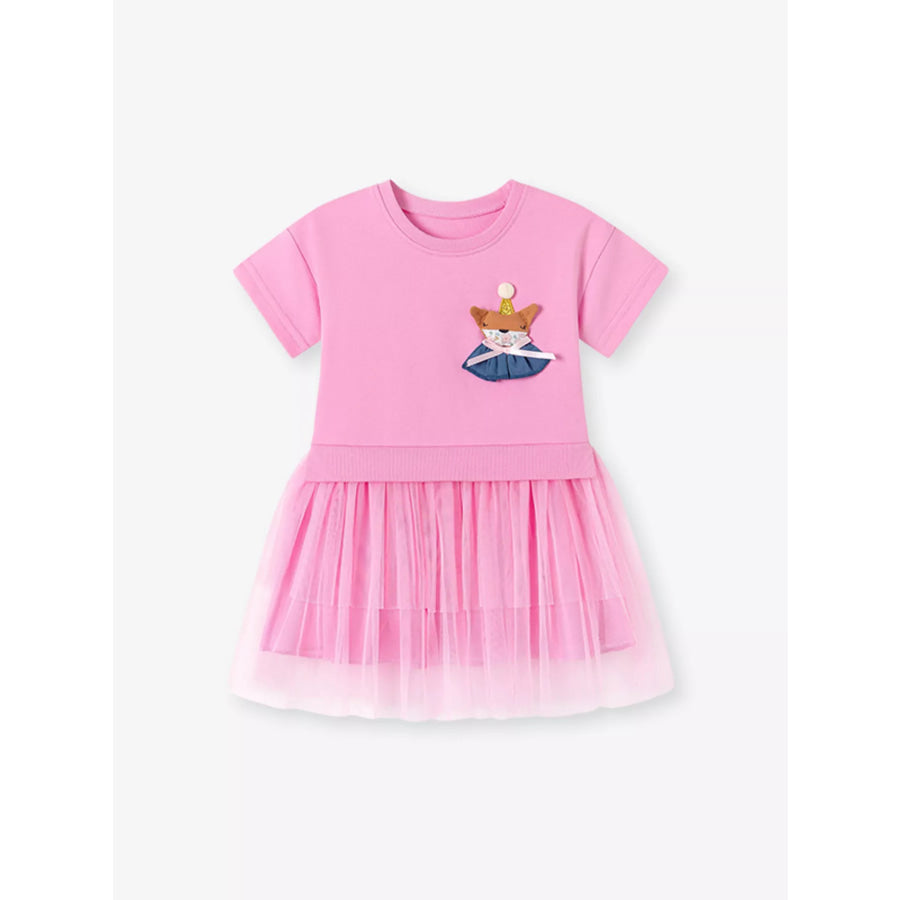 Children’s Fox Applique Tulle Layered Dress Apparel and Accessories
