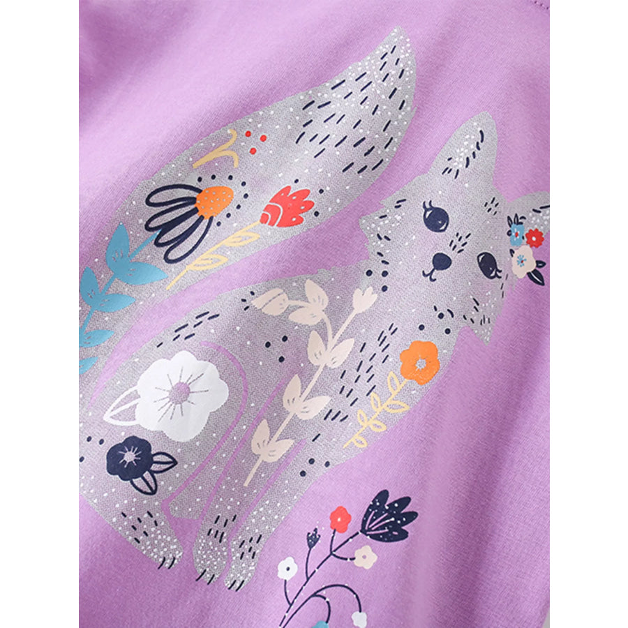 Children’s Fox Graphic Ruffle Hem T-Shirt Apparel and Accessories