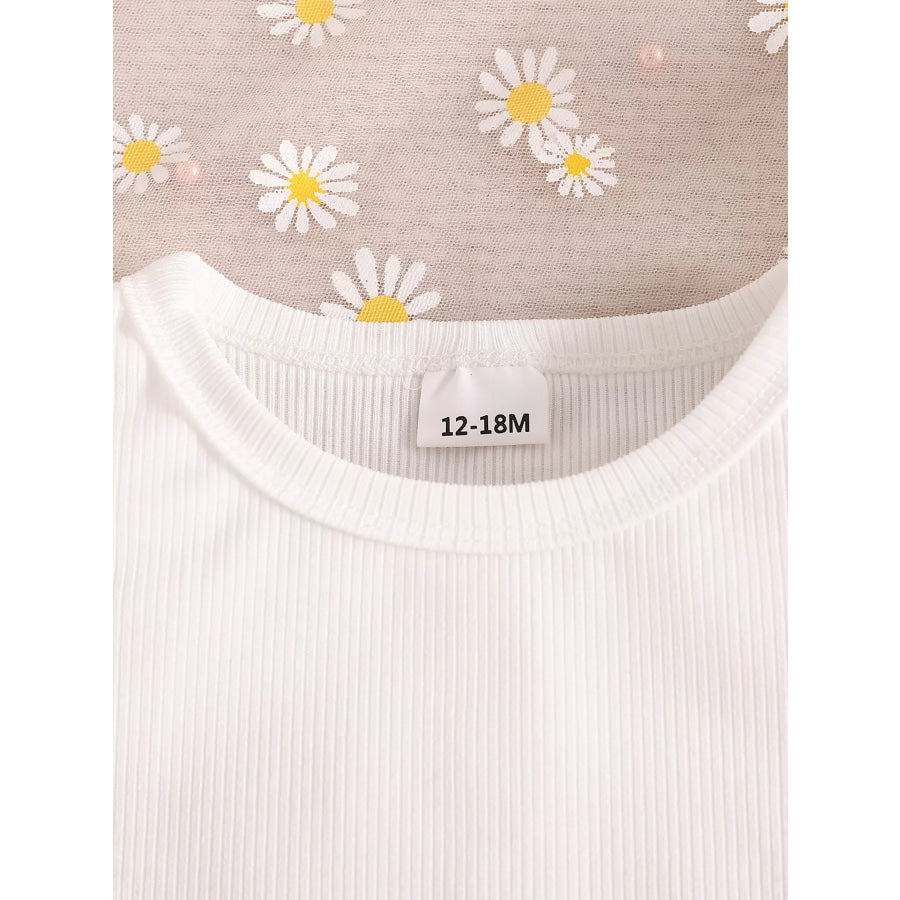 Children’s Frill Sleeveless Top and Belt Shorts Set White / 6-12M Apparel and Accessories