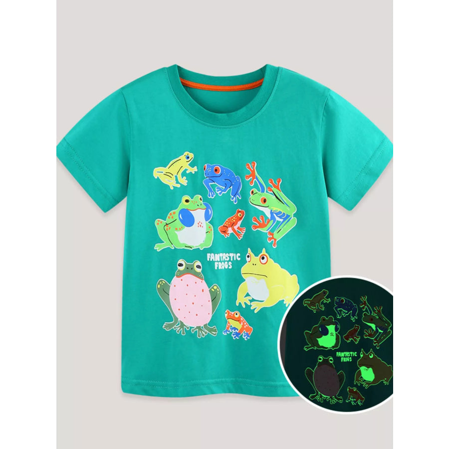 Children’s Frog Print Short Sleeve T-Shirt Apparel and Accessories