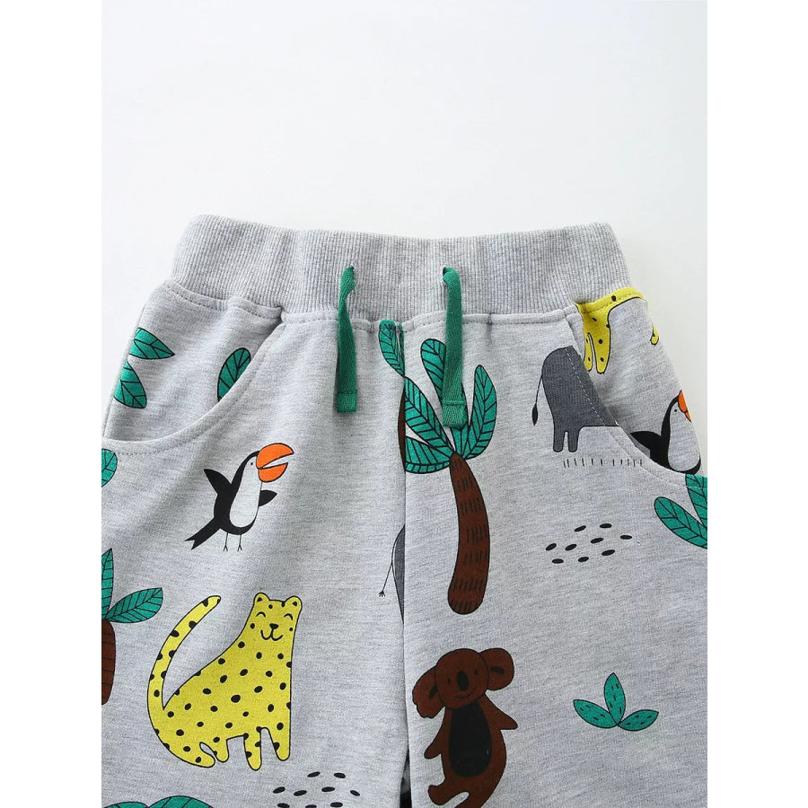 Children’s Frog Print Short Sleeve Tee and Shorts Set Apparel and Accessories