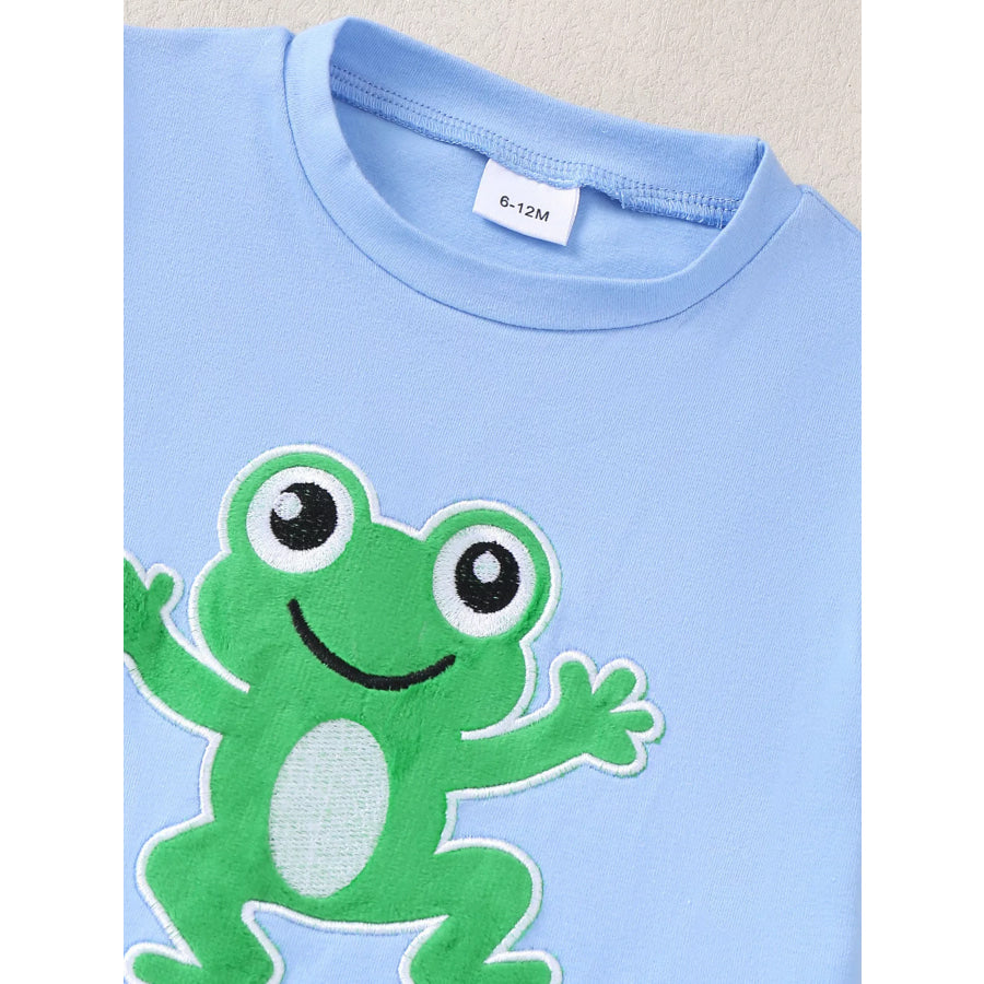 Children’s Frog T-shirt and Plaid Shorts Set Apparel and Accessories