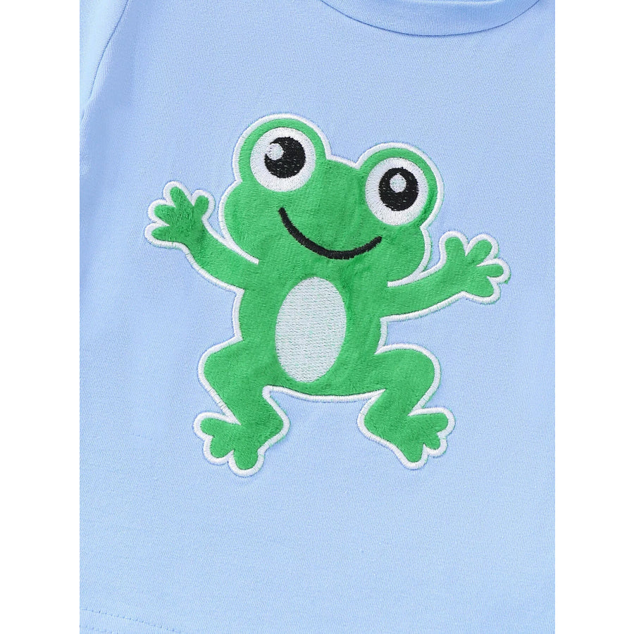 Children’s Frog T-shirt and Plaid Shorts Set Apparel and Accessories