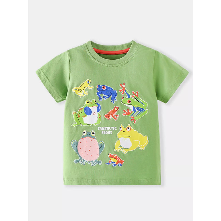 Children’s Frogs Graphic Short Sleeve T-Shirt Lime / 2-3Y Apparel and Accessories